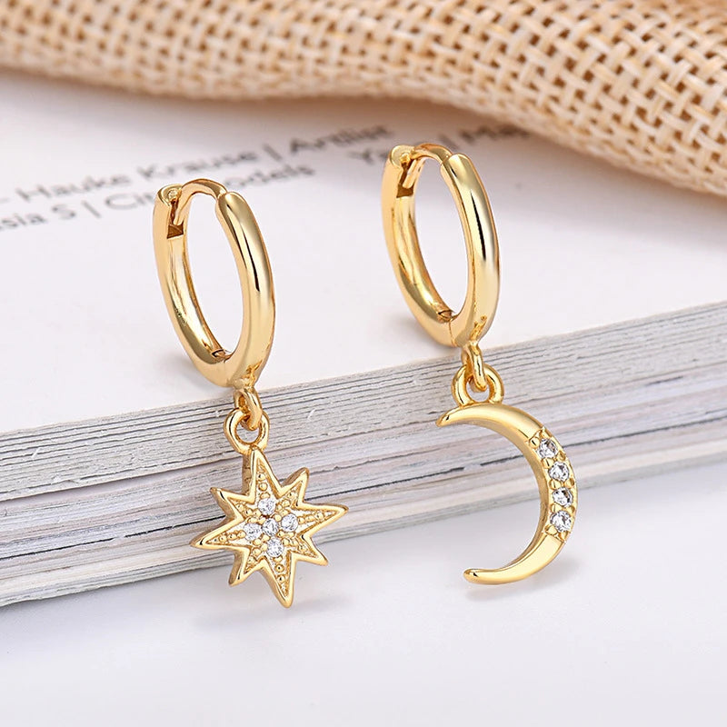 DREAMY MOON AND STAR EARRINGS