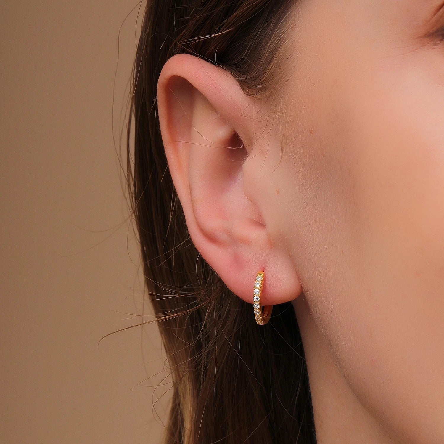 ELEGANT ZIRCONIA HOOP EARRINGS